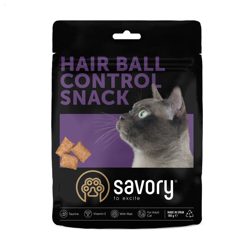 Ласощі для котів Savory Snack Hair Ball Control для контролю утворення шерстяних грудочок, 180 г